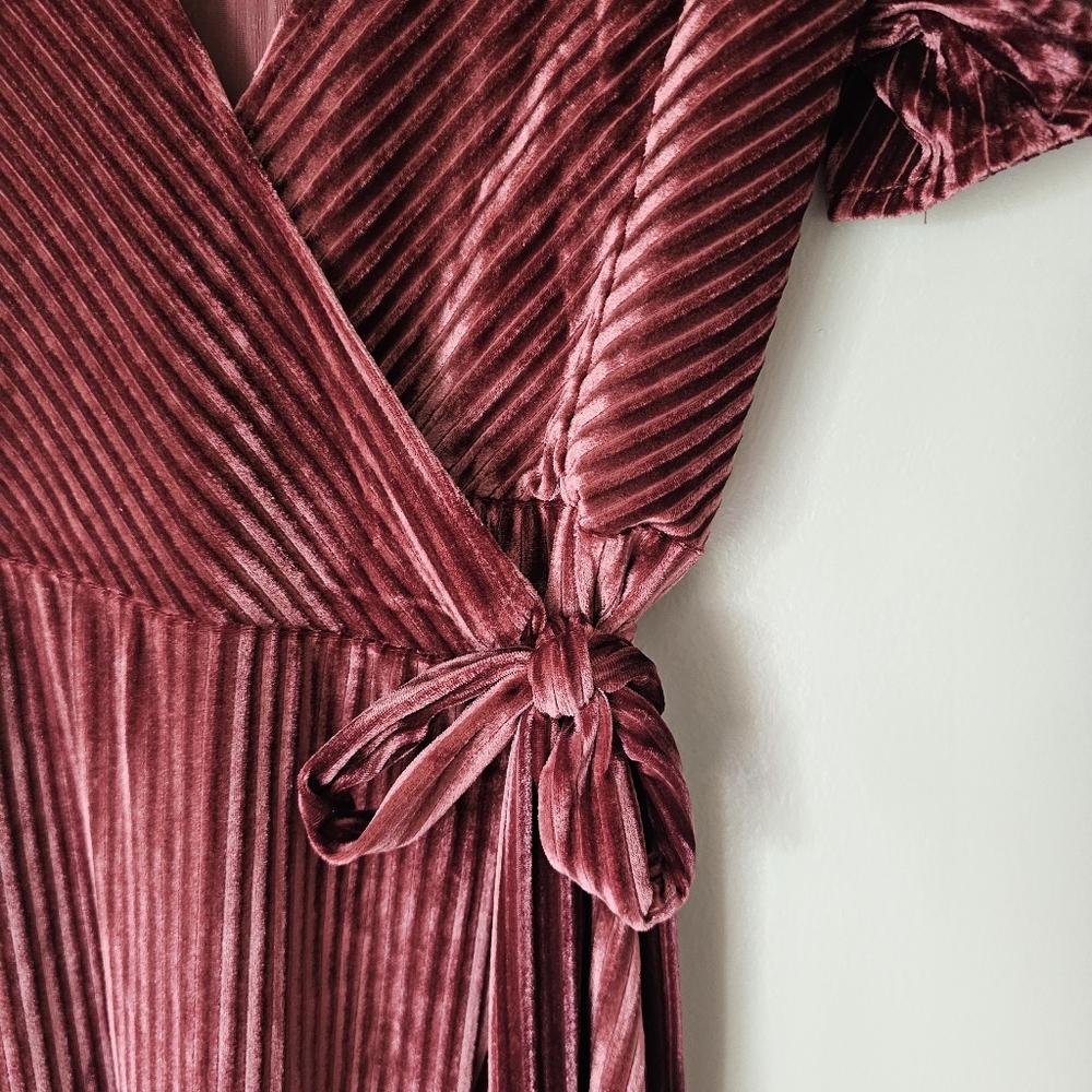 Baltic Born Ribbed Velvet Wrap Belted Maxi Dress Whimsigoth Sz Small - Picture 5 of 12